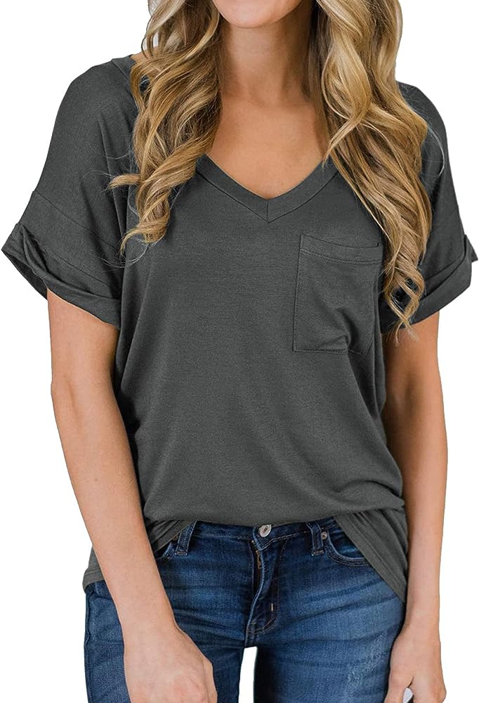 Womens Short Sleeve Shirts V Neck