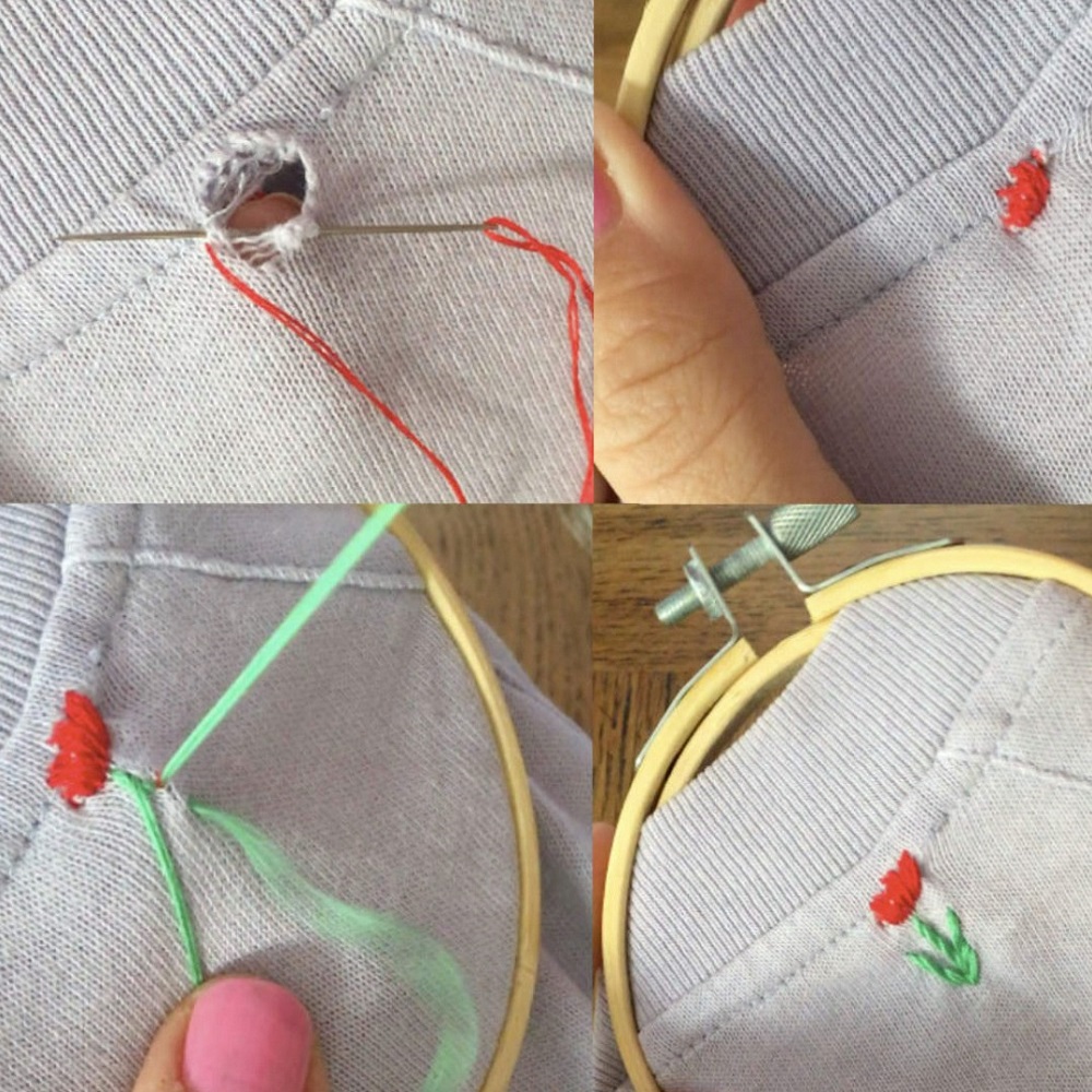 sew a hole in a shirt