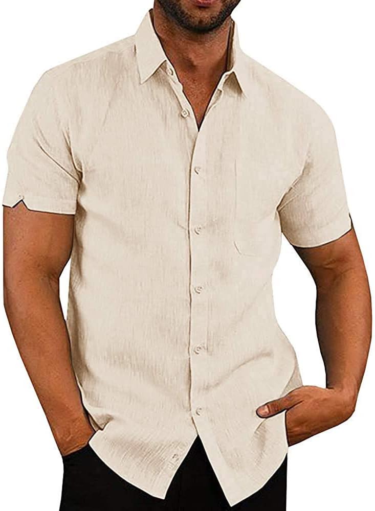 Men's Linen Shirts Short Sleeve