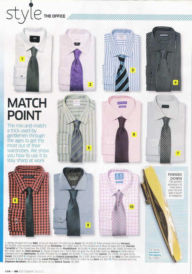 How to match ties with shirt