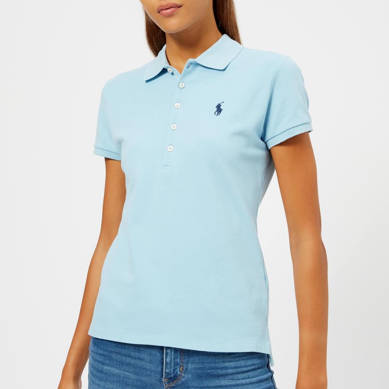 light blue polo shirt