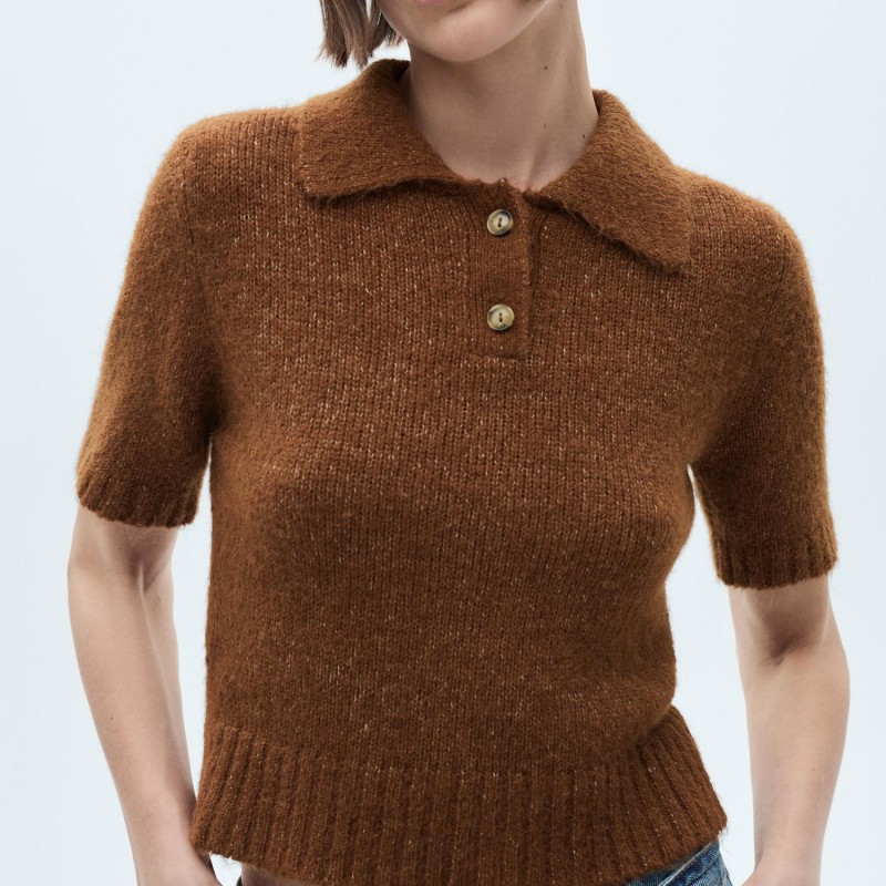 brown polo shirt