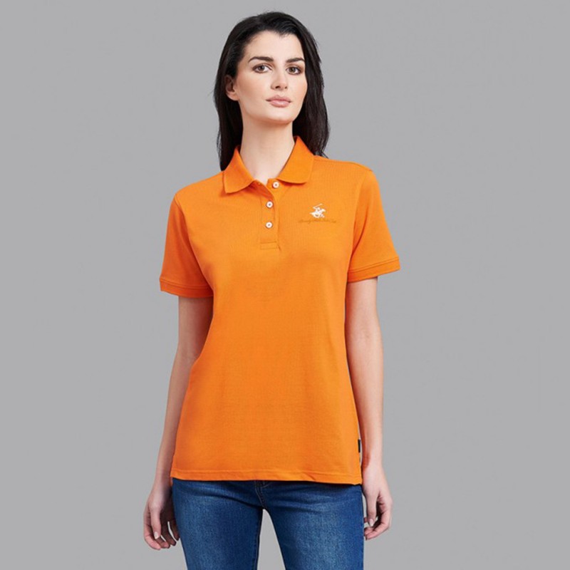 orange polo shirt